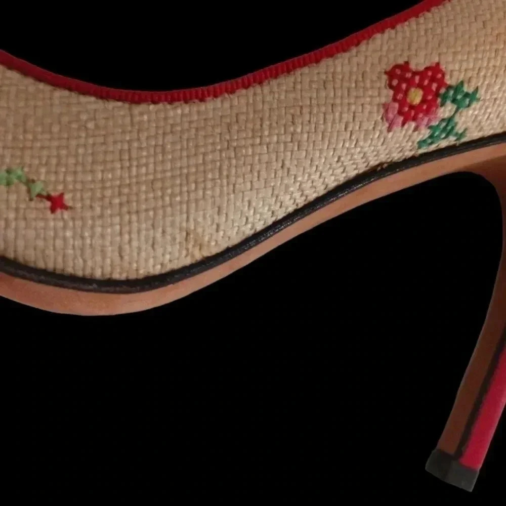 Jill stuart wicker embroidered high heel 9B - Picture 15 of 15